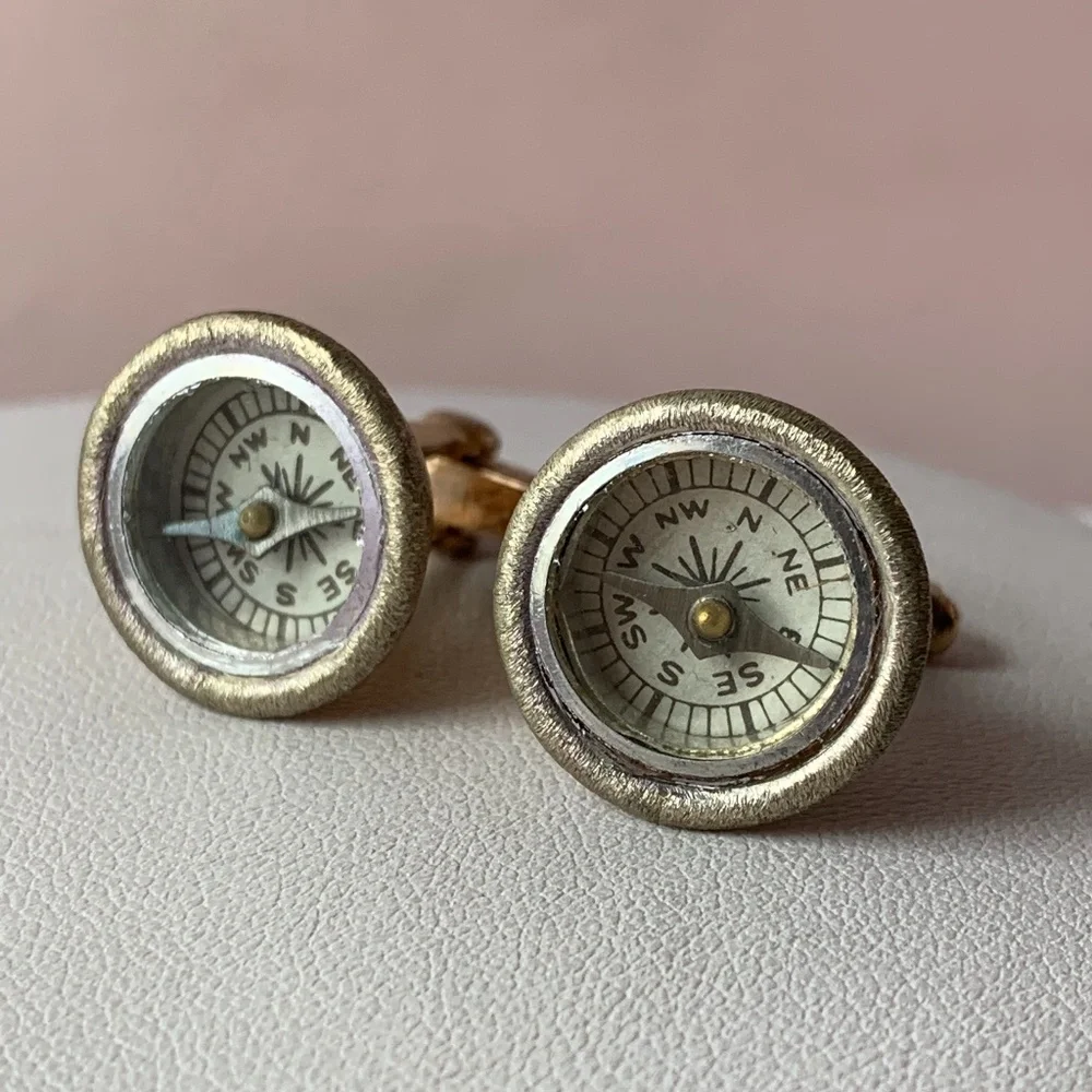 Vintage Compass Cufflinks, working condition